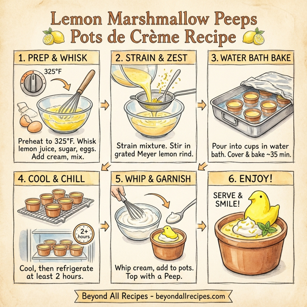 Lemon Marshmallow Peeps Pots de Crème instructions