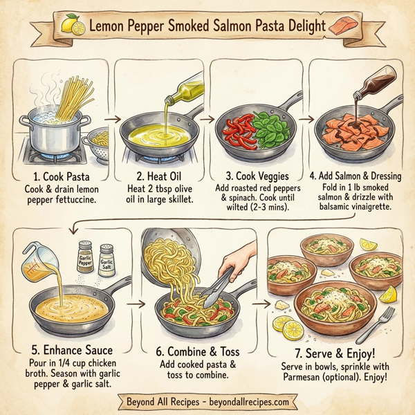 Lemon Pepper Smoked Salmon Pasta Delight instructions