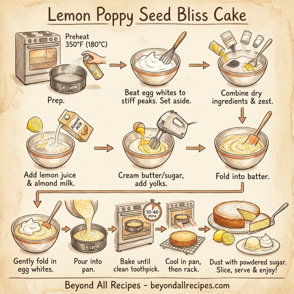 Lemon Poppy Seed Bliss Cake instructions