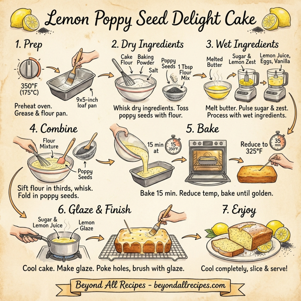 Lemon Poppy Seed Delight Cake instructions