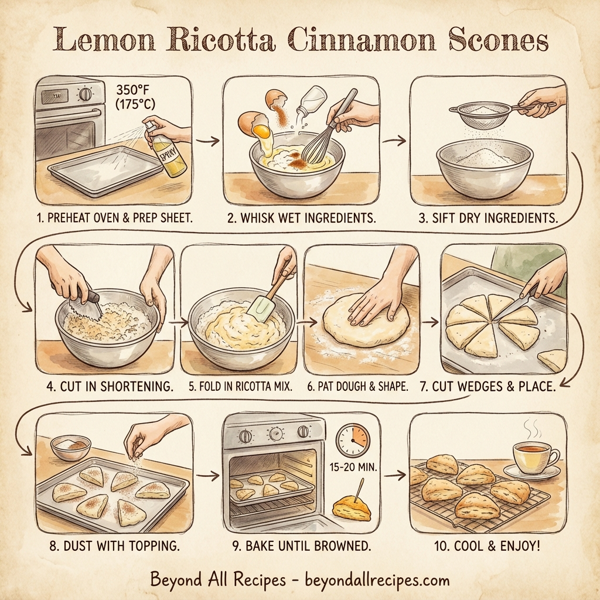 Lemon Ricotta Cinnamon Scones instructions