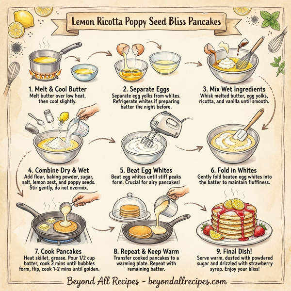 Lemon Ricotta Poppy Seed Bliss Pancakes instructions