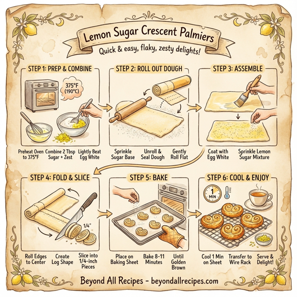 Lemon Sugar Crescent Palmiers instructions