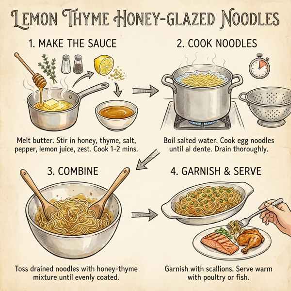 Lemon Thyme Honey-Glazed Noodles instructions