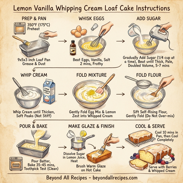 Lemon Vanilla Whipping Cream Loaf Cake instructions