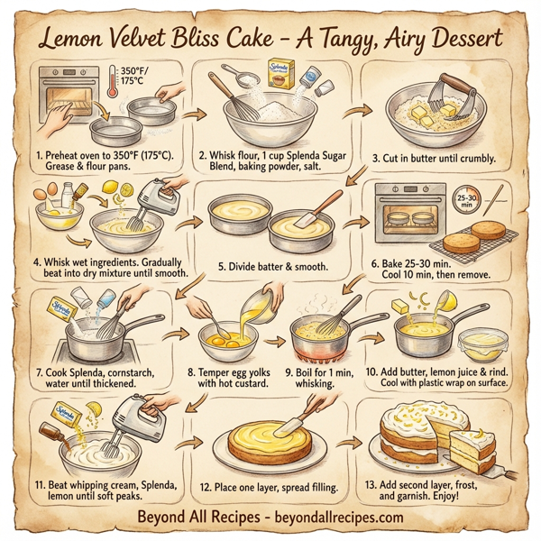 Lemon Velvet Bliss Cake instructions