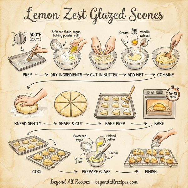 Lemon Zest Glazed Scones instructions