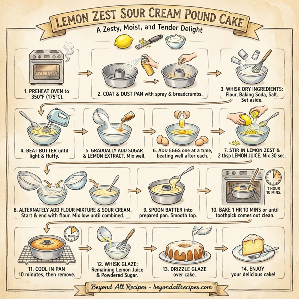 Lemon Zest Sour Cream Pound Cake instructions