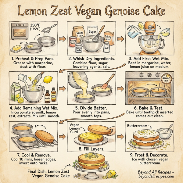 Lemon Zest Vegan Genoise Cake instructions