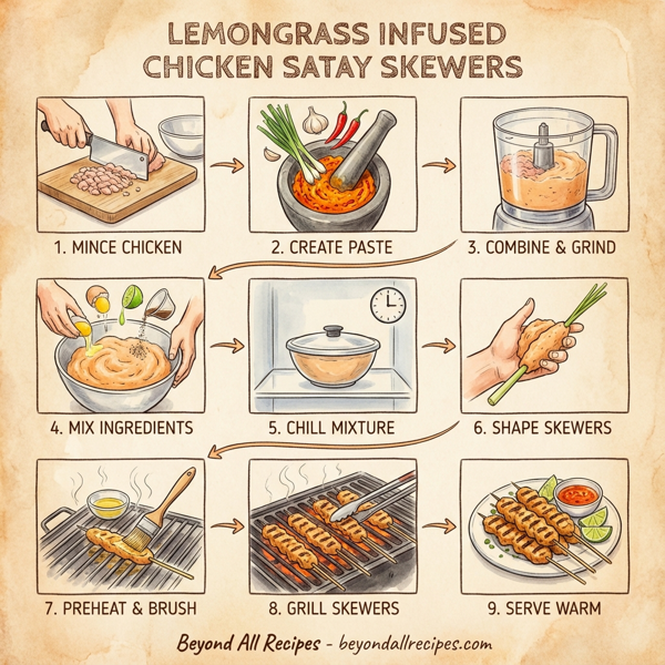 Lemongrass Infused Chicken Satay Skewers instructions