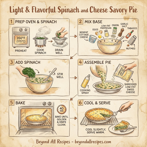 Light & Flavorful Spinach and Cheese Savory Pie instructions