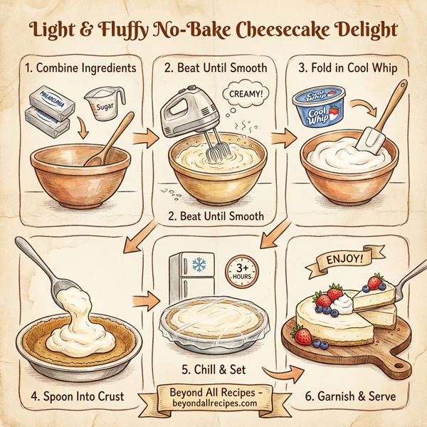 Light & Fluffy No-Bake Cheesecake Delight instructions