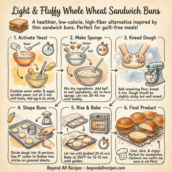 Light & Fluffy Whole Wheat Sandwich Buns instructions
