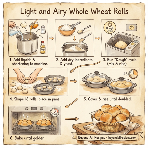 Light and Airy Whole Wheat Rolls instructions