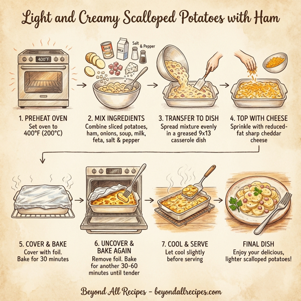 Light and Creamy Scalloped Potatoes with Ham instructions