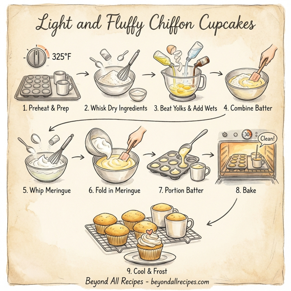 Light and Fluffy Chiffon Cupcakes instructions