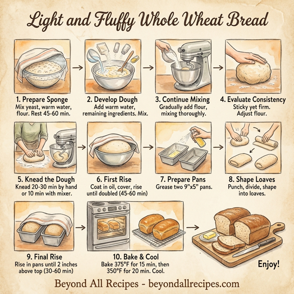 Light and Fluffy Whole Wheat Bread instructions