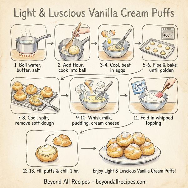 Light and Luscious Vanilla Cream Puffs instructions