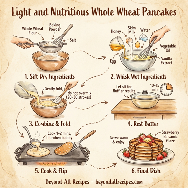Light and Nutritious Whole Wheat Pancakes instructions