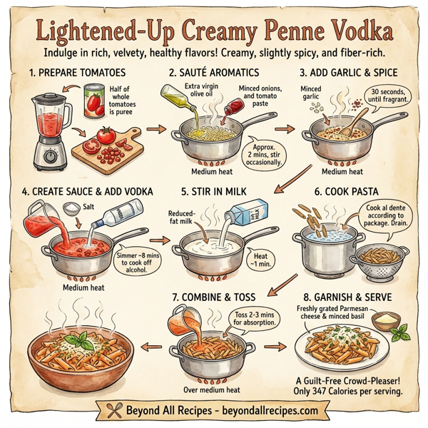 Lightened-Up Creamy Penne Vodka instructions