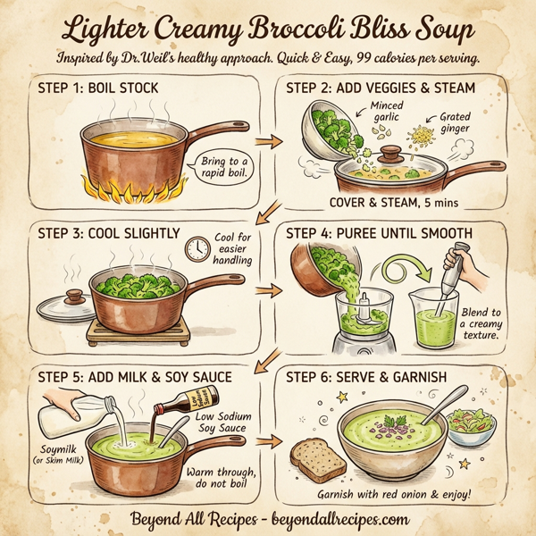 Lighter Creamy Broccoli Bliss Soup instructions