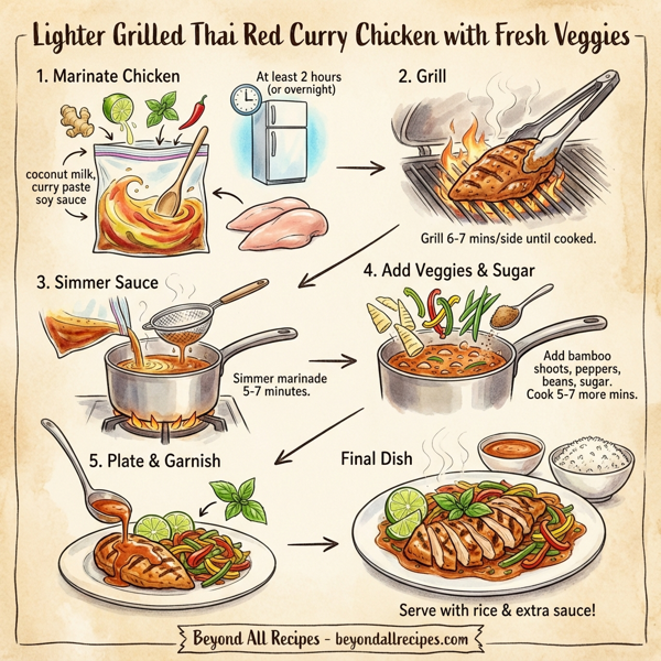 Lighter Grilled Thai Red Curry Chicken with Fresh Veggies instructions