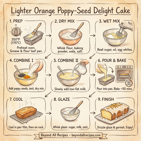 Lighter Orange Poppy-Seed Delight Cake instructions