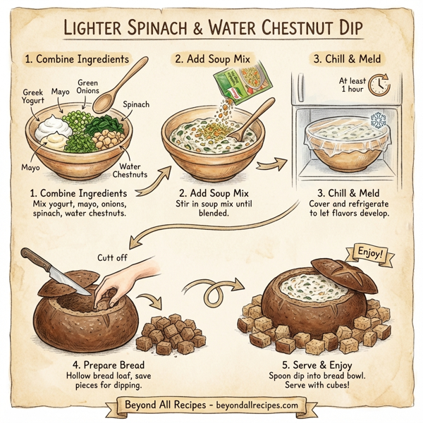 Lighter Spinach and Water Chestnut Dip instructions