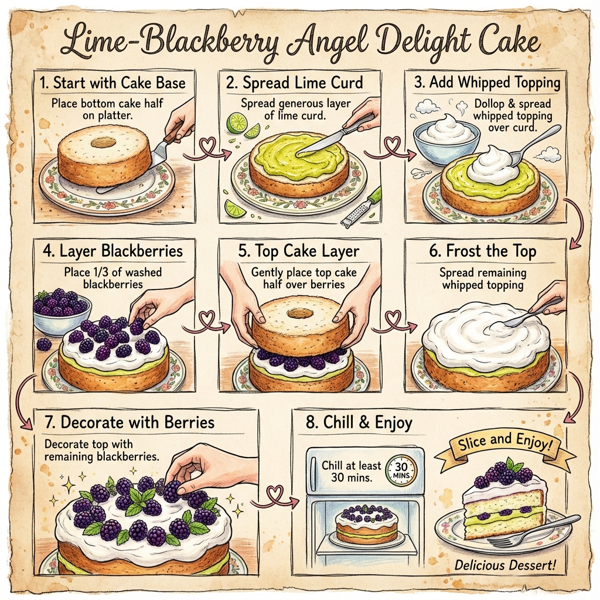 Lime-Blackberry Angel Delight Cake instructions