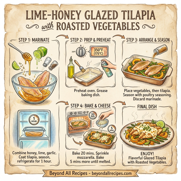 Lime-Honey Glazed Tilapia with Roasted Vegetables instructions