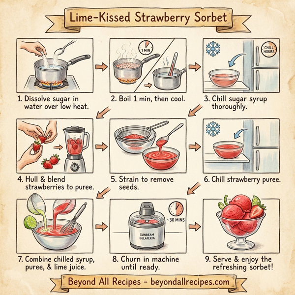 Lime-Kissed Strawberry Sorbet instructions