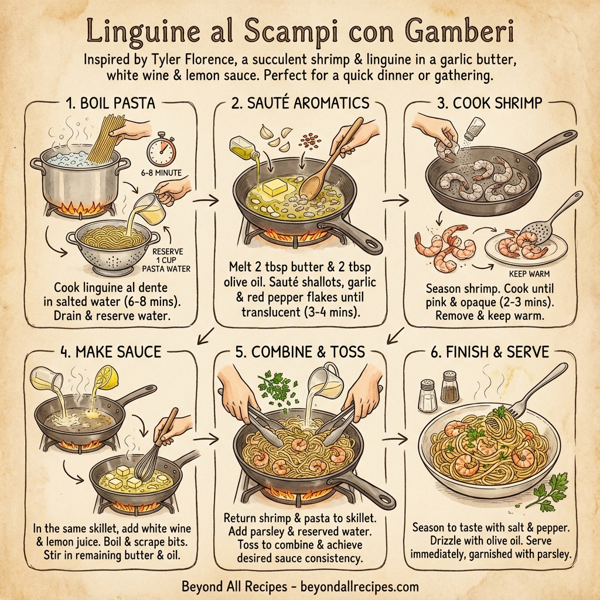 Linguine al Scampi con Gamberi instructions