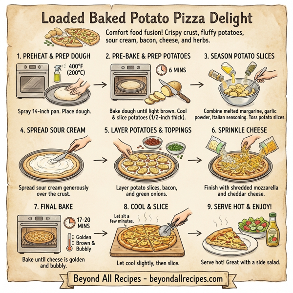 Loaded Baked Potato Pizza Delight instructions