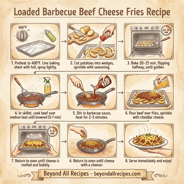 Loaded Barbecue Beef Cheese Fries instructions