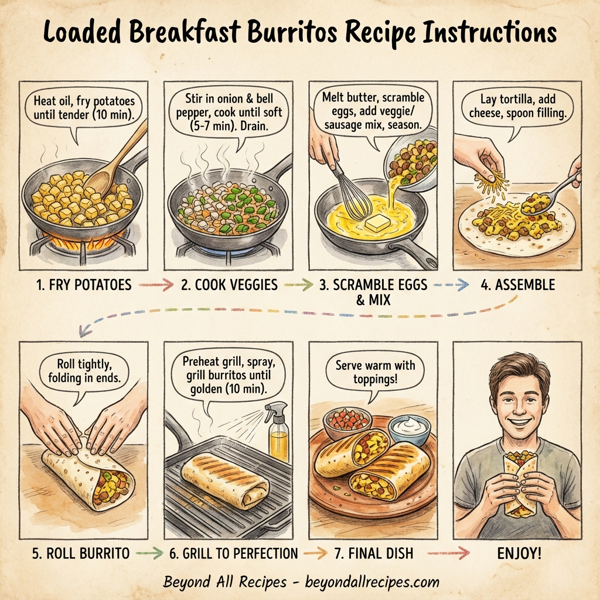 Loaded Breakfast Burritos instructions