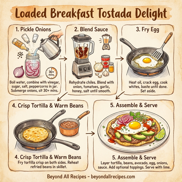 Loaded Breakfast Tostada Delight instructions