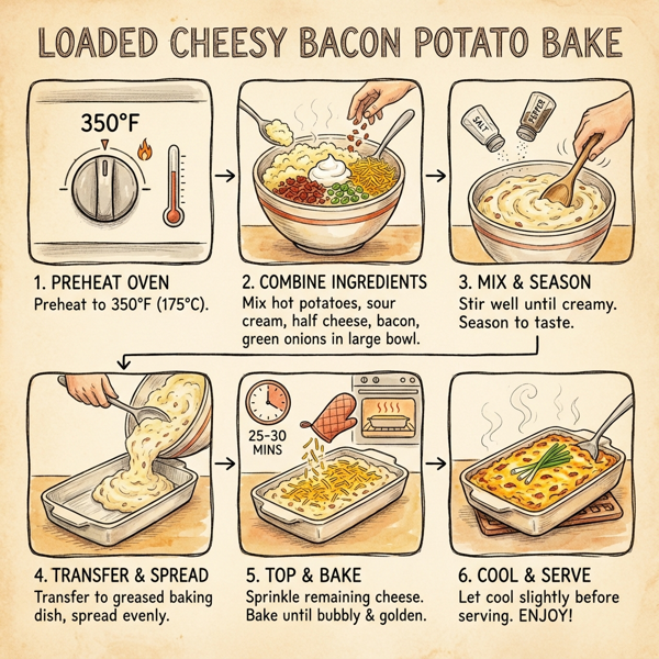 Loaded Cheesy Bacon Potato Bake instructions