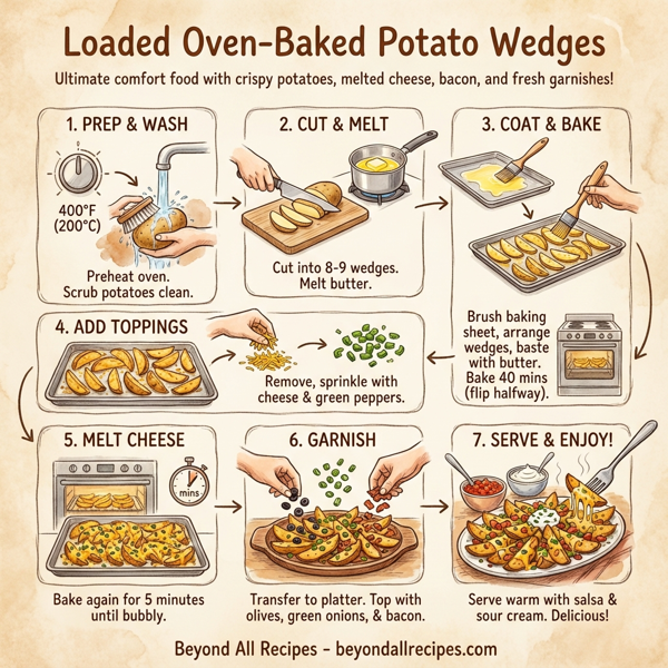 Loaded Oven-Baked Potato Wedges instructions