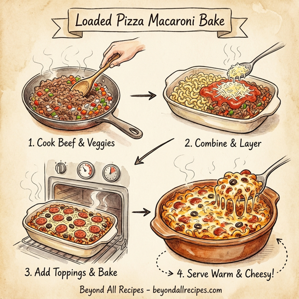 Loaded Pizza Macaroni Bake instructions