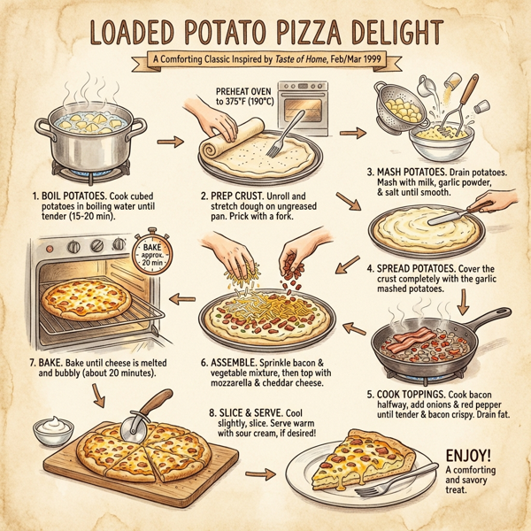 Loaded Potato Pizza Delight instructions