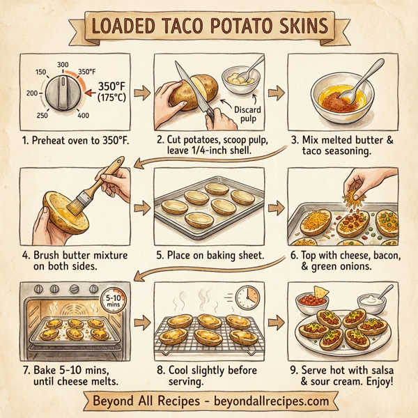Loaded Taco Potato Skins instructions