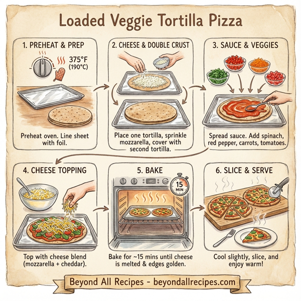 Loaded Veggie Tortilla Pizza instructions
