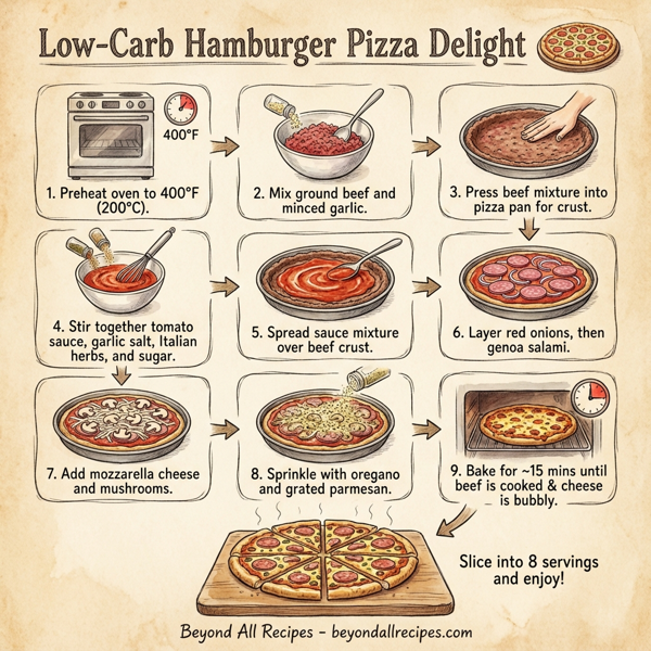 Low-Carb Hamburger Pizza Delight instructions