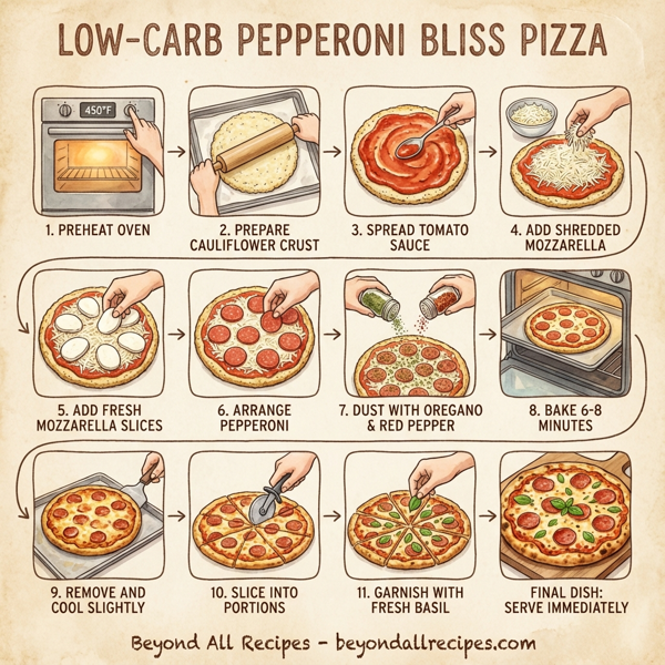 Low-Carb Pepperoni Bliss Pizza instructions