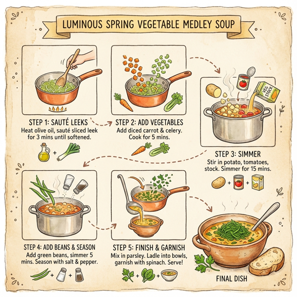 Luminous Spring Vegetable Medley Soup instructions