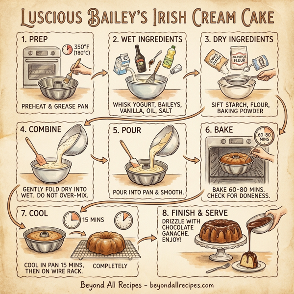 Luscious Bailey's Irish Cream Cake instructions