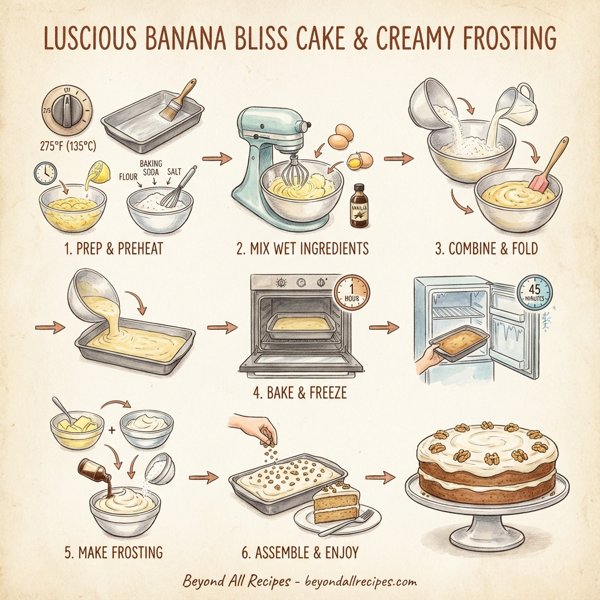 Luscious Banana Bliss Cake with Creamy Frosting instructions