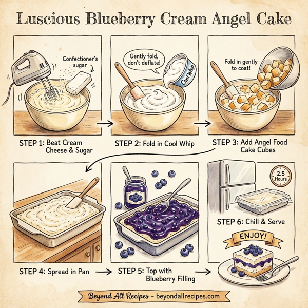 Luscious Blueberry Cream Angel Cake instructions