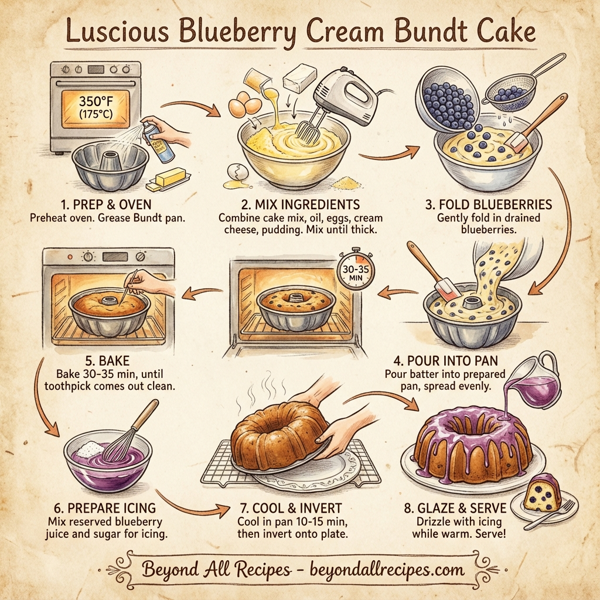 Luscious Blueberry Cream Bundt Cake instructions