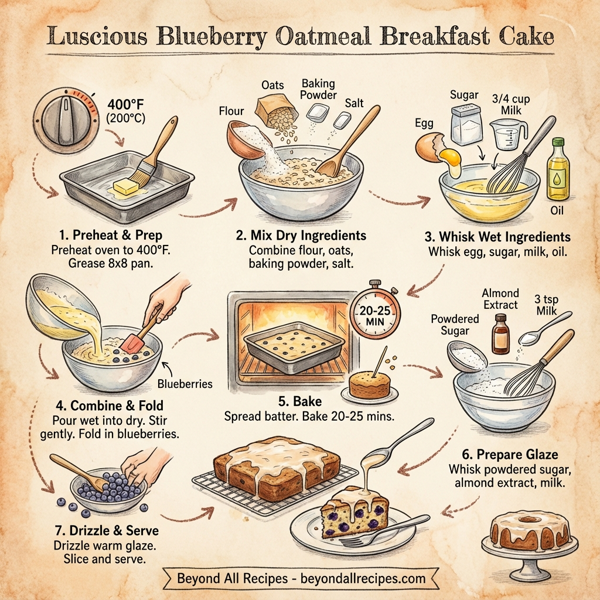 Luscious Blueberry Oatmeal Breakfast Cake instructions